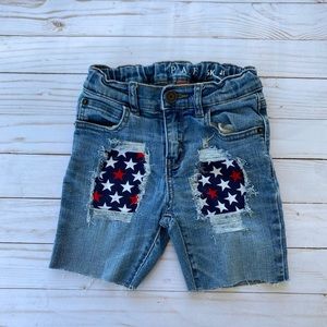 Boys 4th of July ripped shorts